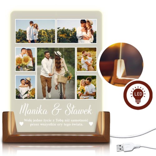  Wooden Frame Led Lamp with Your Photo Valentine's Day Gift for Her