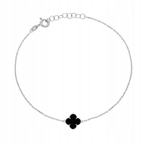  silver bracelet clover black onyx PR.925 19cm