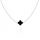  silver choker necklace clover black onyx PR.925 40cm