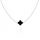  silver choker necklace clover black onyx PR.925 40cm