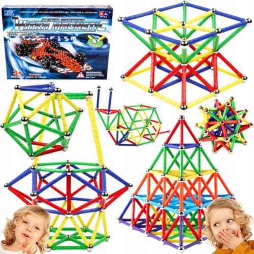  MAGNETIC BLOCKS BALLS CONSTRUCTION POSTS XXL SET 250 PIECES