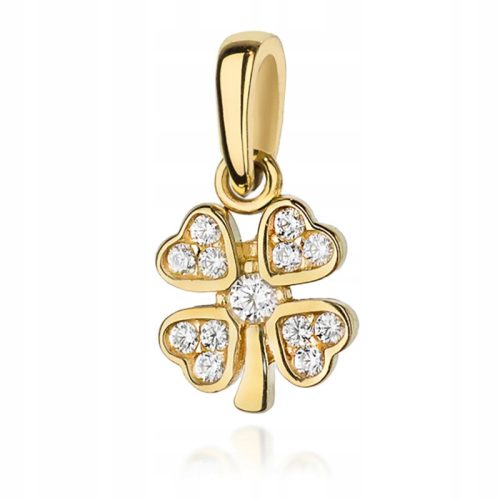  Gold Pendant CLOVER PENDANT Zircons 333