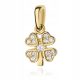  Gold Pendant CLOVER PENDANT Zircons 333