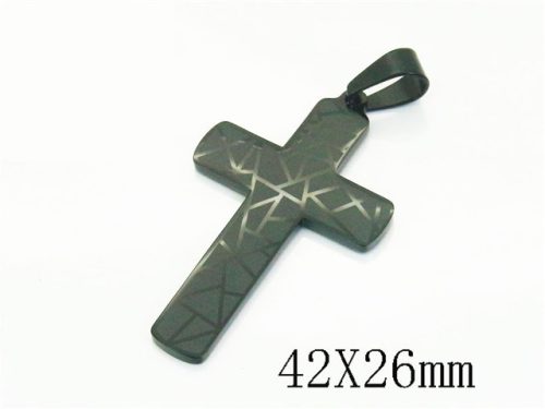  Chain pendant surgical steel black cross geometric matt