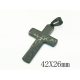  Chain pendant surgical steel black cross geometric matt
