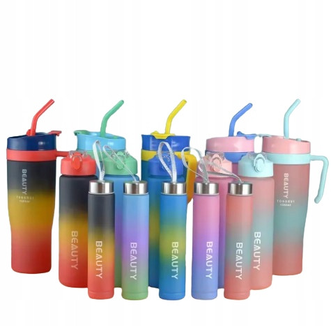  Bottle with handle motivational bottle 1000ml 1l with water straw BPA FREE