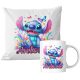  MUG + PILLOW PERSONALIZED GIFT SET LILO STITCH BIRTHDAY NAME