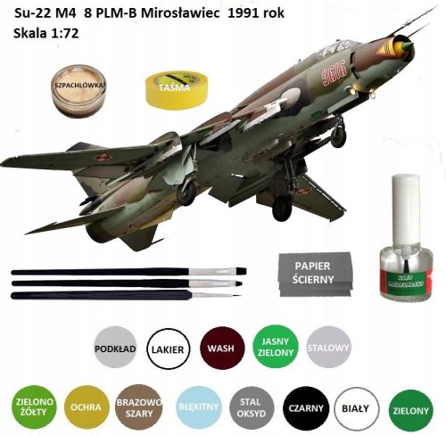  AIRCRAFT MODEL for gluing Su-22M4 Fitter, paints, primer, varnish...