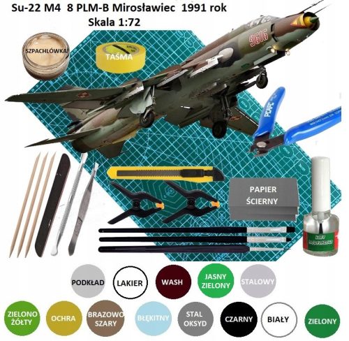  AIRCRAFT MODEL for gluing Su-22M4 Fitter, mat, paints, primer, varnish...