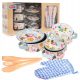  Children's kitchen accessories ALUMINUM POTS glove + utensils 10 pcs.