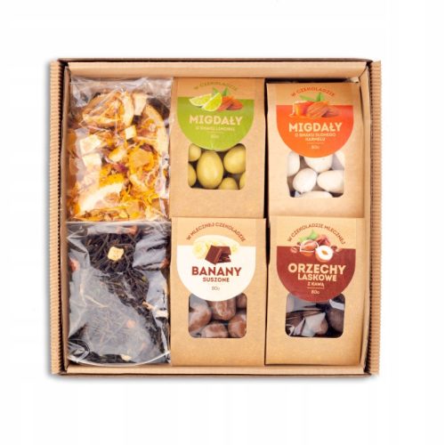  Set of chocolate ALMONDS NUTS BANANAS tea sweets for a gift