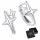  K809 Silver polar stars hoop earrings clasps silver 925