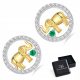  K827 Two-tone gold-plated happy elephant stud earrings silver 925