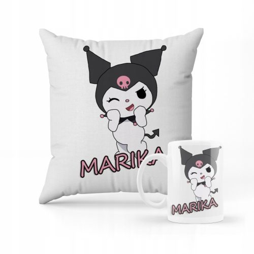  PILLOW + MUG SET GIFT FOR CHILD KUROMI HELLO KITTY + NAME #13