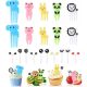  20 pieces of fruit forks, various cartoons, eyes, animals, fork