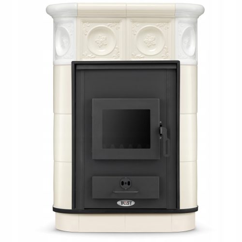  Ceramic tiled fireplace stove MONACO with water jacket, central heating boiler