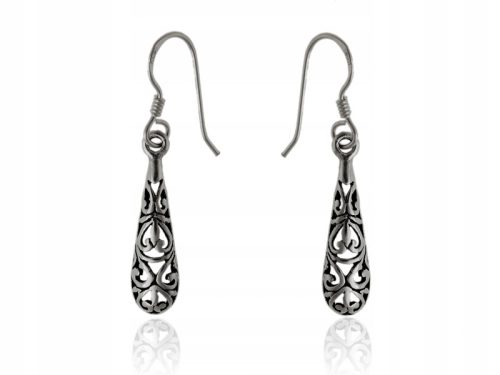  HANGING EARRINGS ORIENTAL PATTERN OPENWORK DROPS TEARFLOWERS k3113