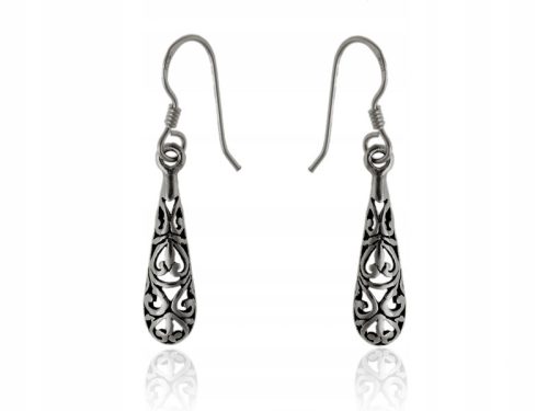 HANGING EARRINGS ORIENTAL PATTERN OPENWORK DROPS TEARFLOWERS k3113