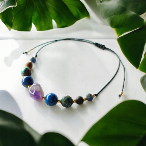  Sagittarius Zodiac Sign Bracelet Handmade Sodalite Tiger Eye Amethyst