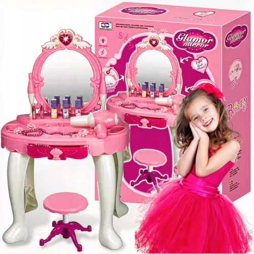  GIRL'S DRESSING TABLE LARGE + ACCESSORIES TABLE DRYER MIRROR XXL