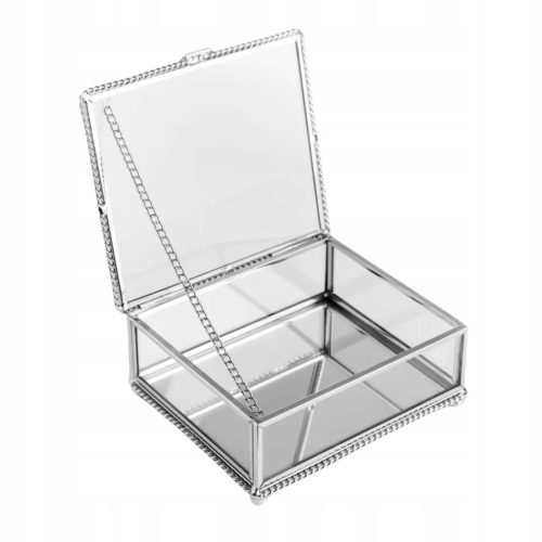  GRAZIA jewelry box with braid silver 13x11x5 cm HOMLA