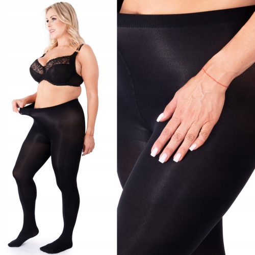  Tights PLUS SIZE microfiber 100 DEN jet black VERA OPAQUE fenome