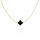  gold necklace gold plated choker clover black onyx PR.925 40cm