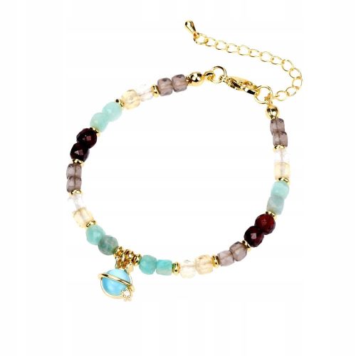  Bracelet with Citrine, Garnet and Amazonite, NATURAL STONE