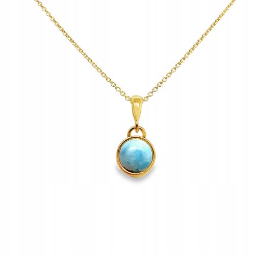  PENDANT silver gold plated PENDANT WITH LARIMAR BLUE FILM GOLD