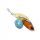  SILVER PENDANT WITH AMBER AND LARIMAR SILVER cognac PENDANT FILM