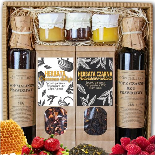  GIFT SET Gift Basket Gift Tea Natural Honey Syrup Craft