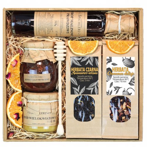  GIFT Basket Box Tea Jam GIFT Syrup Honey For Gifts