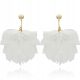  White silk flower hanging earrings