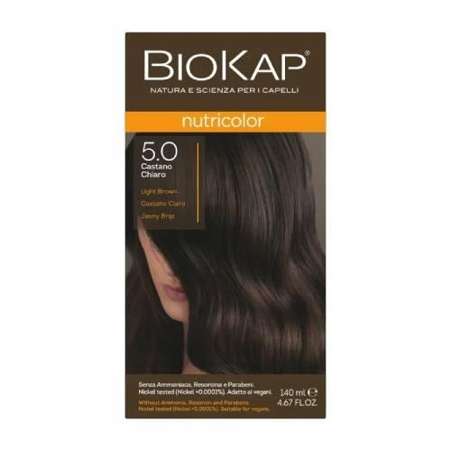  Biokap Nutricolor Hair Color Dye Color 5.0 Light Brown 140ml