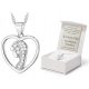  SILVER CHAIN 45cm pr. 925 with the Medal of the Virgin Mary in the Heart + ENGRAVING