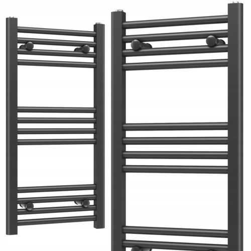  BATHROOM RADIATOR LADDER 400 x 800 273W 12-RIBS BLACK SLIM 40x80cm