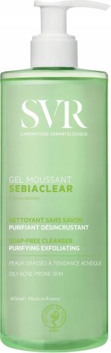 SVR SEBIACLEAR Gel Moussant - Gentle Exfoliating Cleansing Gel for Oily and Acne-Prone Skin, 400 ml