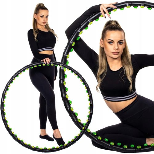  Springos 100 cm black hula hoop with studs