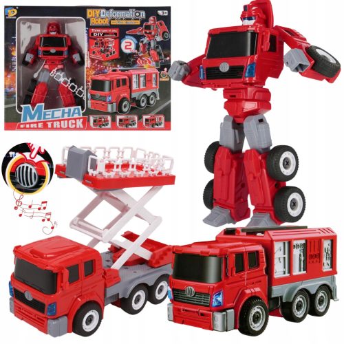  Transforming robot fire brigade, fire truck 3in1, 3+ MEGA CREATIVE