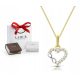  585 GOLD MINIMALIST HEART INFINITY NECKLACE WITH ZIRCONS