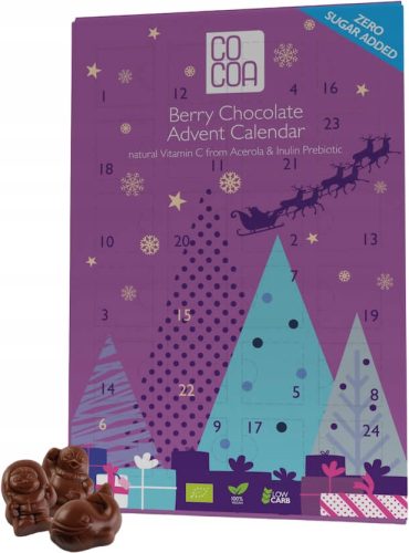  ADVENT CALENDAR WITH MILK CHOCOLATE BERRY SUGAR-FREE VITAMIN C COCOA