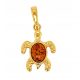  PENDANT silver gold plated AMBER PENDANT golden turtle FILM