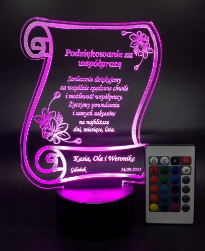  Lamp Statuette LED engraving thank you for your cooperation