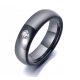  CERAMIC WEDDING RING WITH ZIRCON - BLACK -18/18.1 mm.