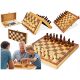  3in1 board game set WOODEN CHESS CHECKERS BACKGAMING LOGICAL GAMES