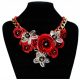  Necklace Collar Flowers Reds