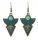  Ethnic Earrings Antique Bronze Turquoise Fans 55mm