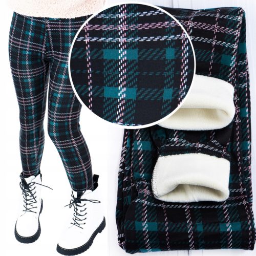  FUR-lined Children's Checkered Leggings Girls' Leggings THICK FLEECE