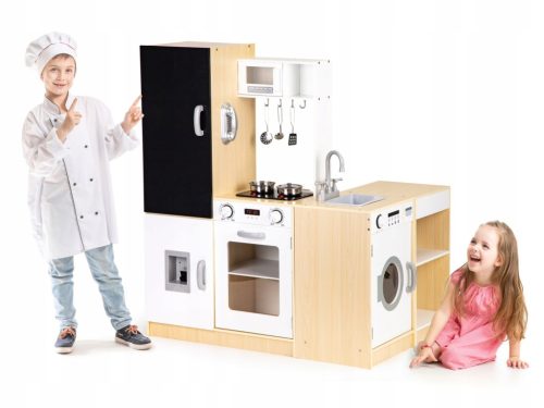  WOODEN KITCHEN FOR CHILDREN SEPARATE SEGMENTS XXL BOARD +LED ECOTOYS