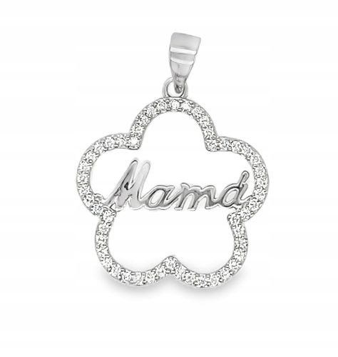  Silver pendant with cubic zirconia, inscription ZAWIESZKA made of silver for mom FILM